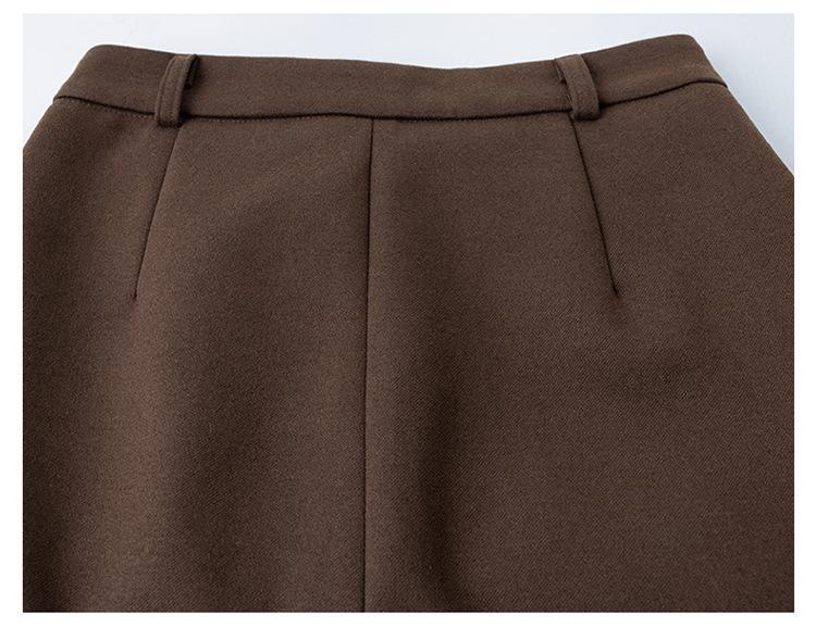 Falda Lápiz de Lana Marrón Línea A para Mujer - Elegante y Versátil Colección Primavera/Otoño 2026