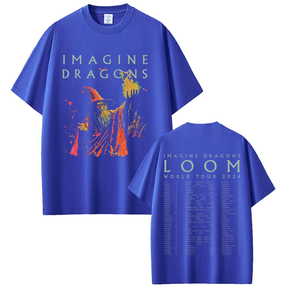 Rock Band Imagine Dragons Loom World Tour 2025 T Shirt Men Women Hip Hop Oversized Tshirts Male Casual Cotton Vintage Tshirt