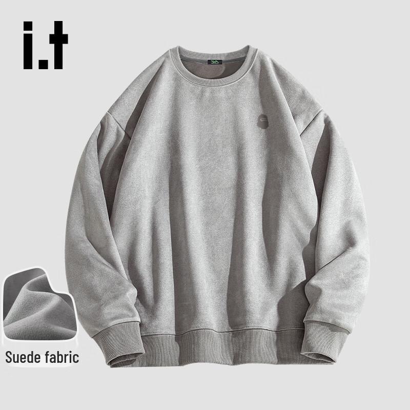 fingercroxx IT Мужская толстовка с длинным рукавом из замши и флиса 2XL