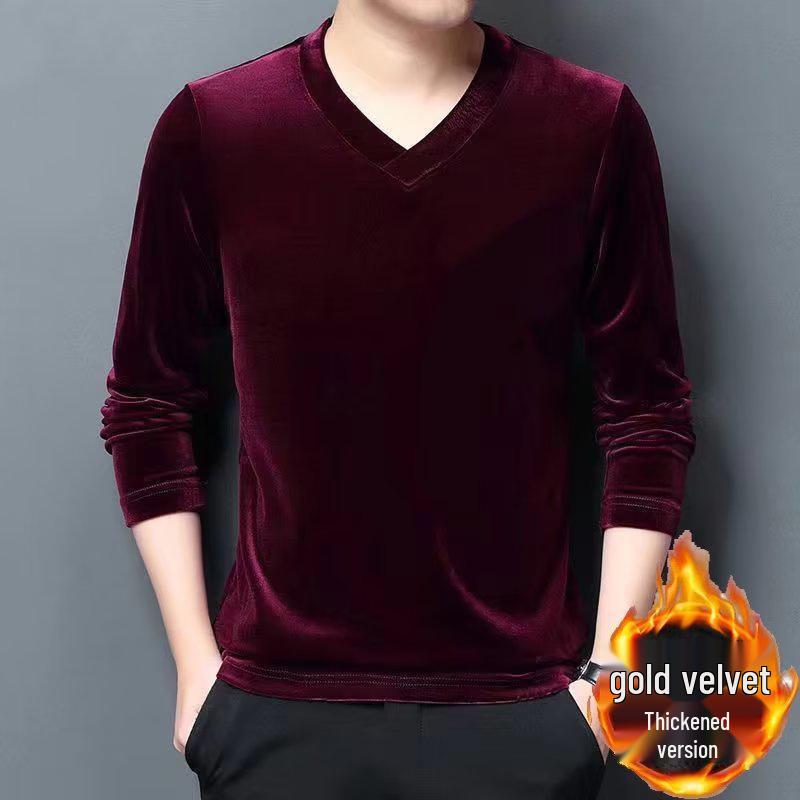 

Men s V-Neck Velvet Long-Sleeve Hoodie - 2025 Autumn/Winter Trendy Youth Casual Style 2XL червоний