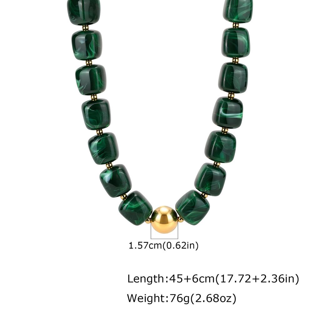 Fashion Colorful Acrylic Big Beads Heart Pendant Necklace for Women, Creative Clavicle Chain Necklace, Statement Trendy Jewelry