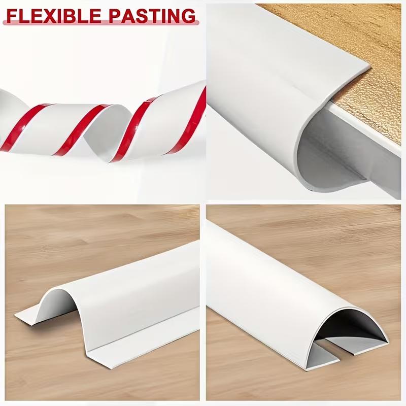 1PC 1m/3meters Soft Cord Cover Durable Flexible Wire Cover PVC Cable Management Floor Cable Cover Indoor