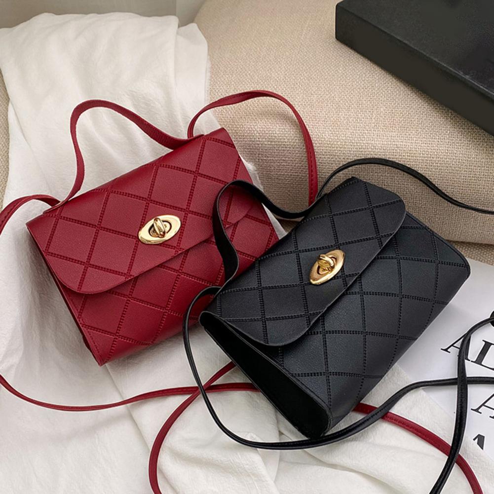 Trendy Diamd Pattern Crossbody Bag Square Shoulder Bag Casual Age Leisure Diamd Pattern Versatile Small Bag