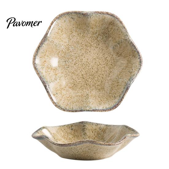 Photogenic Serving Dish Ceramic Small Dipping Plate, with Lotus Leaf Texture, Tea Room Easy Cleaning Soy Bowl, for Restaurants Parties Holidays