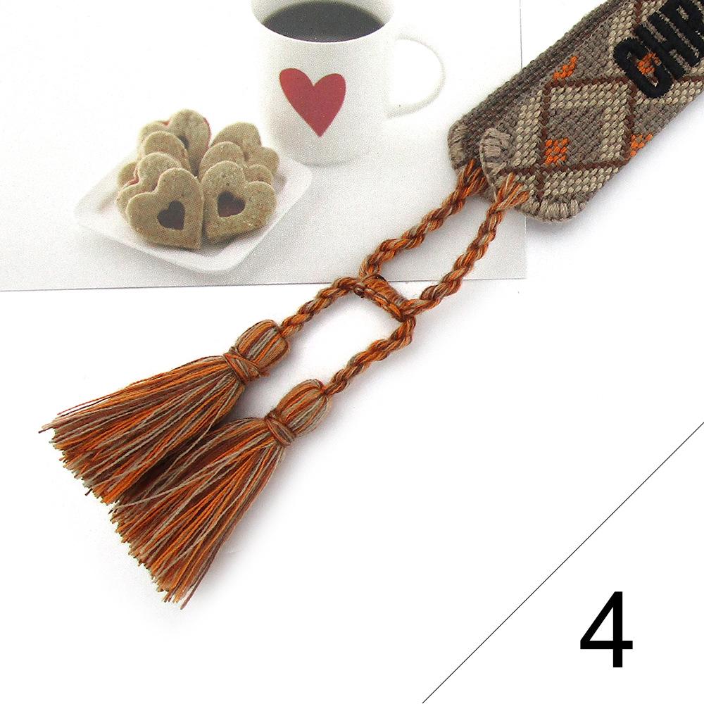 Custom Bohemian Embroidered Bracelet with Tassel and Woven Rope - Handmade Jewelry for Couples and Women