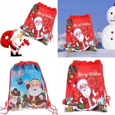1PC Backpacks Santa Claus Xmas Supplies Toy Packing Christmas Gift Bag Storage Bags Drawstring Bags