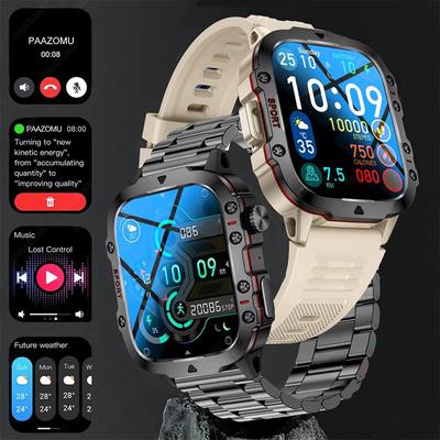 2024 Outdoor Military Mens Smartwatch Bluetooth Call Sport Heart Rate Monitor 3ATM Wodoodporne inteligentne zegarki