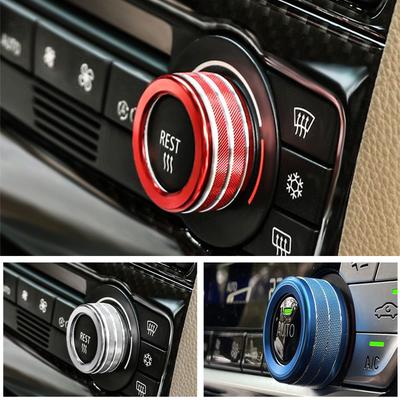 Easy To Install Knob Decoration Air Conditioning Knob Automobile 4PCS Volume Control Decorative Ring For BMW E60 E61 2004-2007