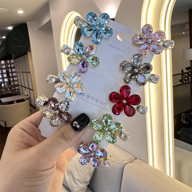 Clip Headdress Korean Fashion Rhinestone Sweet Small Bangs Side Hairpin Hair Accessories Girl Top Clip