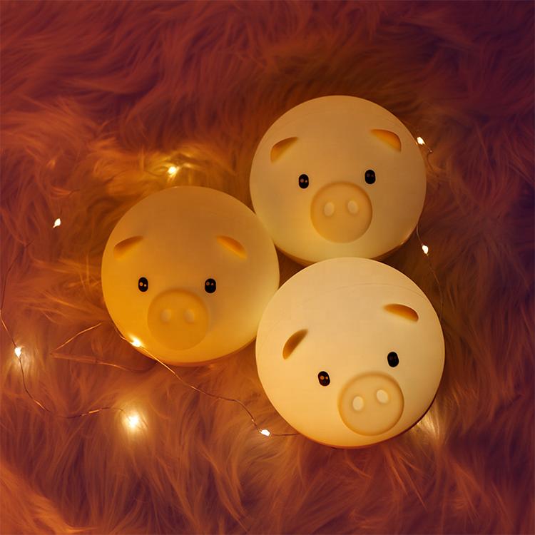 Personalised Kids Animal Pig Landscape USB Charging Light Led Night