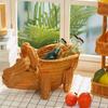Mehrere Stile Imitation Rattan Obstteller Mehrzweck Brotdisplay Aufbewahrung Rattan Gewebtes Tee Tablett Retro Gewebt Tierstil