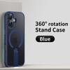 KEYSION 360 Hidden Metal Stand Magnetic Case for Magsafe for iPhone 17 Pro Max Air Transparent Matte Shockproof Phone Back Cover