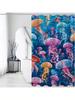 Vibrant Jellyfish Shower Curtain: Embrace The Oceanic Design, Soft Fabric, And Colorful Vibes For Your Inspiring Bathroom