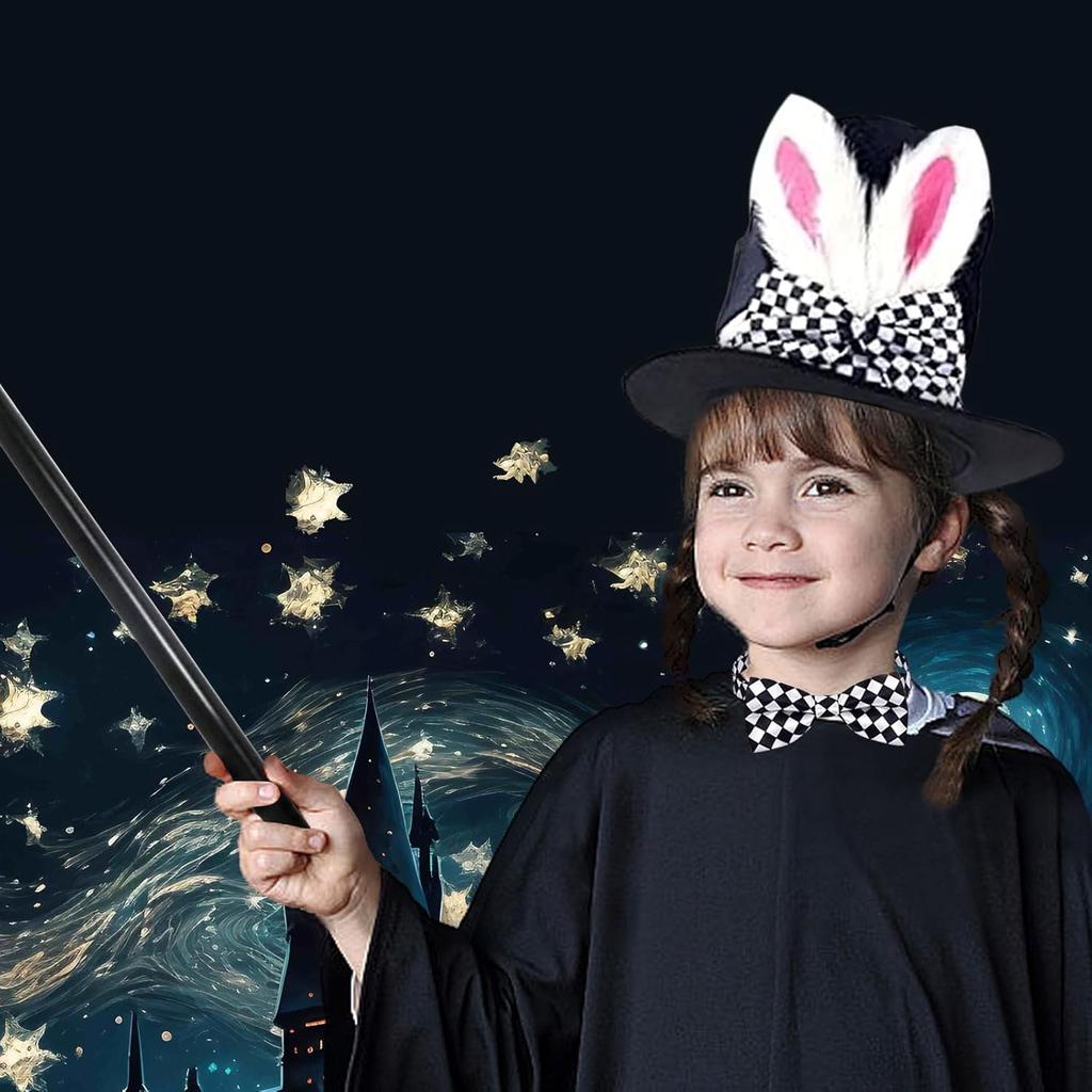 Easter Rabbit Top Hat Velvet Mad Easter Hats with Bunny Ears Wonderland Costume Accessories for Easter Halloween