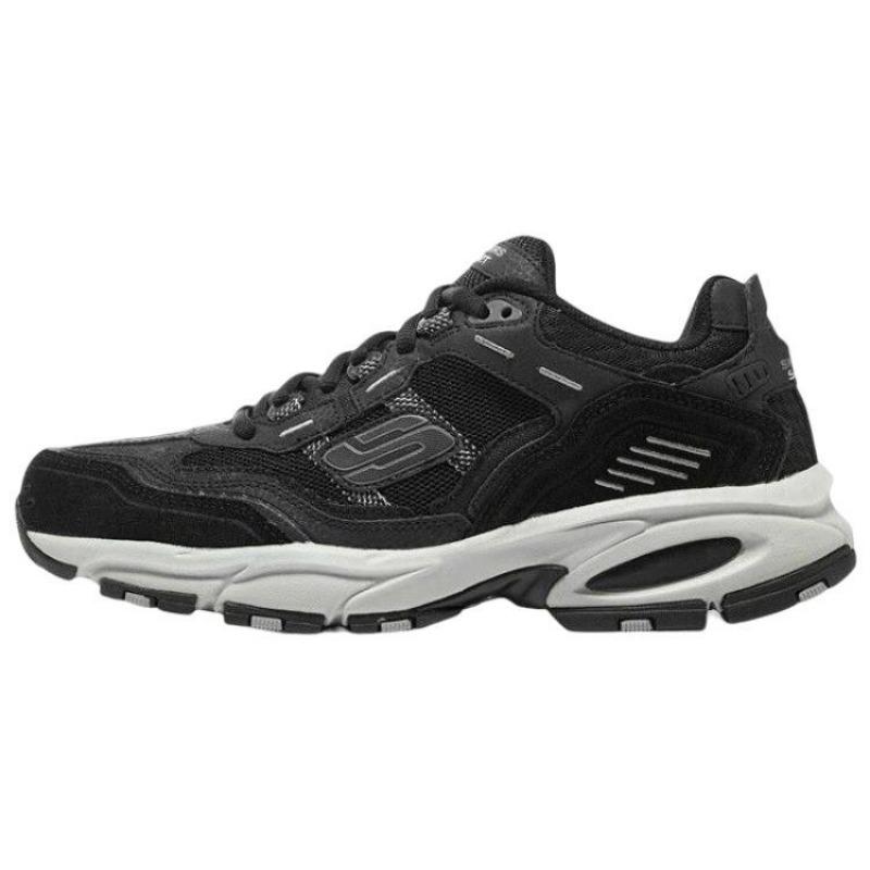Skechers Vigor 2.0 Men Mesh Leather Comfort Low Top Casual Shoes Charcoal Black 237067-BKCC 43