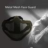 Metal Örgü Yüz Koruyucu Taktik Yarım Kapak Koruyucu Güvenlik Filmi Düz Renk Anti Riot CS(Yeşil )