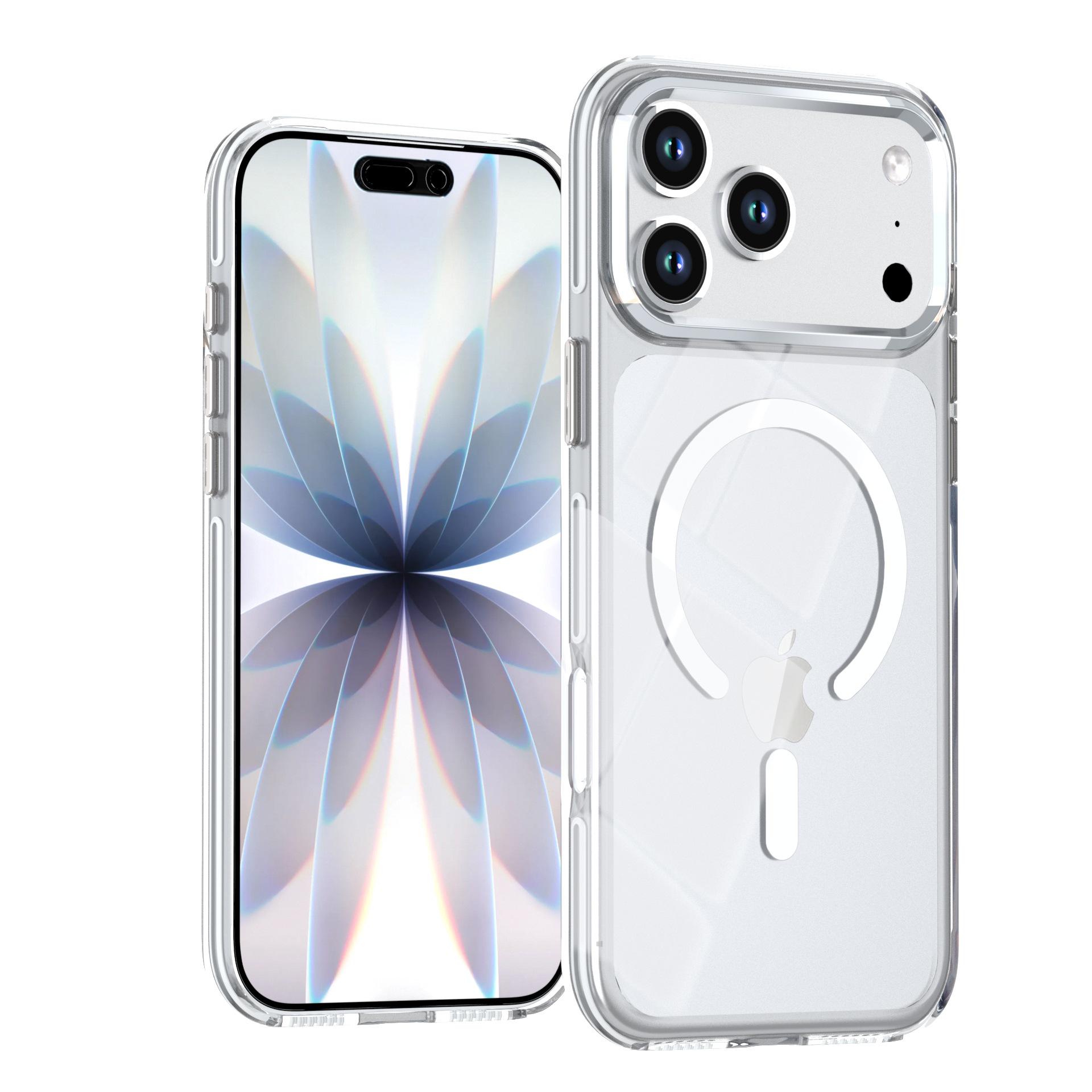 

Compatible High-Transparency Magnetic PC Case for iPhone 17 Pro Max/16 Pro Max/15 with Full Coverage 16 белый