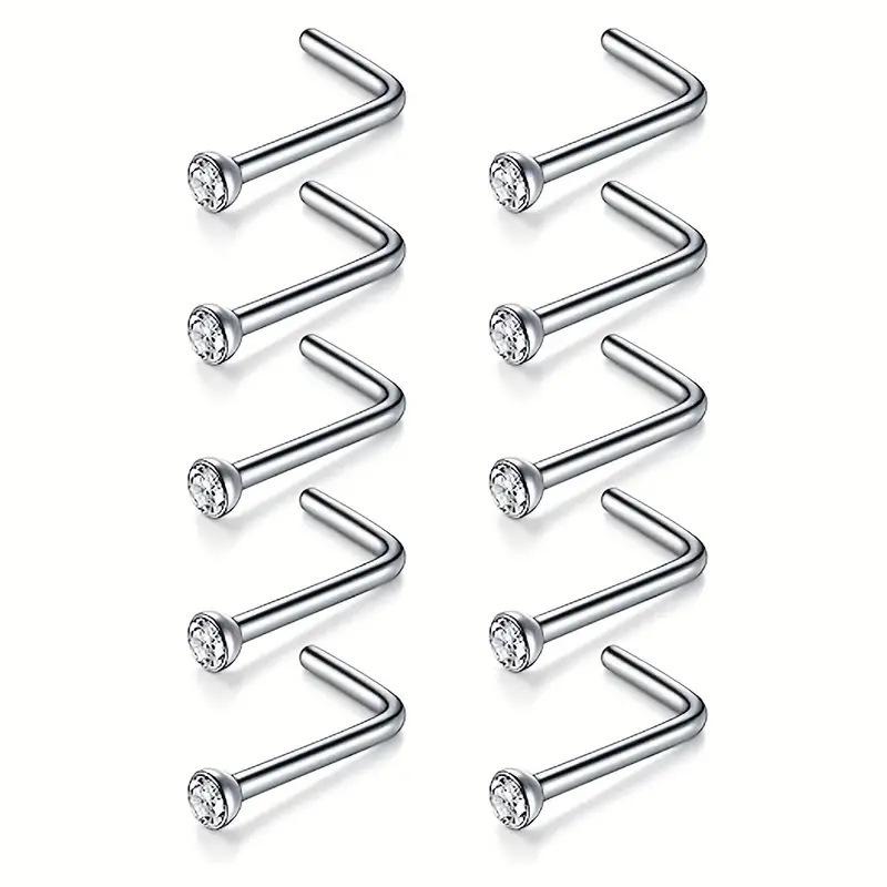 60-Piece Boxed Set: Diamond-Inlaid Stainless Steel Nose & Lip Studs - Assorted Sizes (1.5mm, 2.0mm, 2.5mm) & Colors