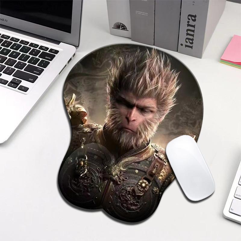

Creative Black Myth Wukong Floral Wrist Support Mouse Pad For Office And Gaming