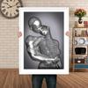 Metal Figure Statue Art Poster High Definition Printing Canvas Painting Prints Couple Sculpture Living Room Home Decor Picture