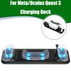 Kabellose Ladestation Ladedock für Meta / Oculus Quest 3 VR Zubehör-Kit Blaues Licht Schnellladebasis Ladegerät Adapter