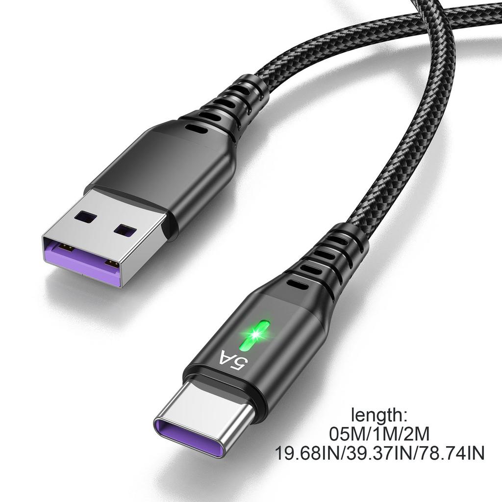 USB C Fast Charging Cable 6A PD 66W Data Sync Nylon Braided Cord USB C to Type C Adapter Fast Charging Cable