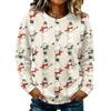 Women's Casual Long Sleeve Christmas Print Neck Pullover Sweatshirt Top