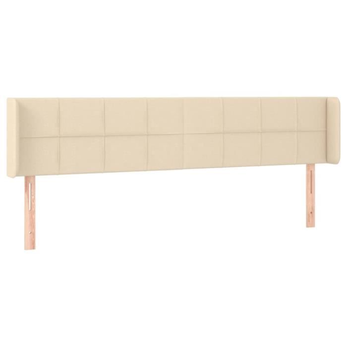 VidaXL Tête de lit avec oreilles Crème 203x16x78-88 cm Tissu3118795