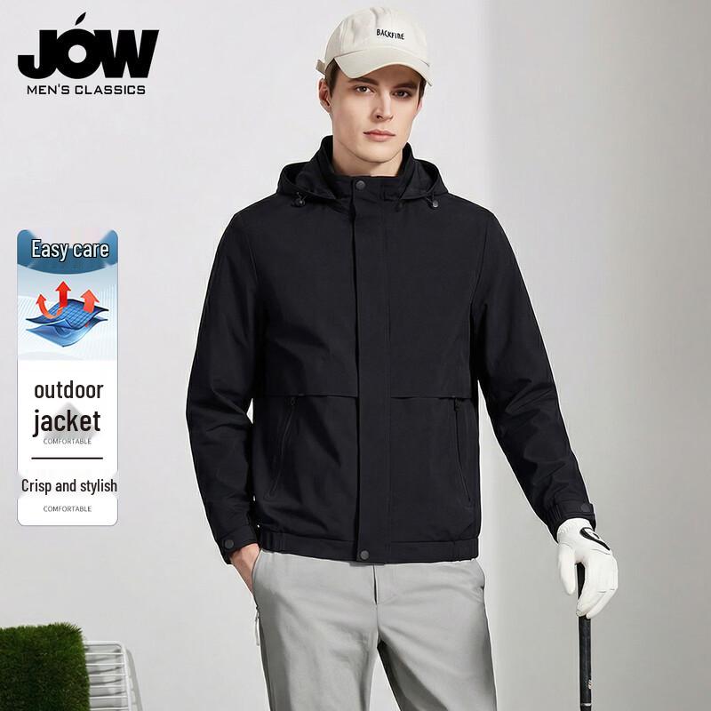 

JOW Men s Light Outdoor Hooded Windbreaker Jacket L