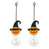 Halloween Decorative Light Bulb Rechargeable Light Bulb with Silicone Hanging Rope Pumpkin Head