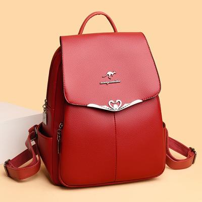 Neuer Damenrucksack mit großem Fassungsvermögen, weiches Leder, Mehrzweck, modisch, schlicht, Reise-Rucksack