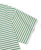 COVERNAT Terry Stripe Open Collar T-Shirt Green