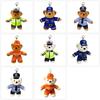 Plush Policeman Bear Charm Keychain Sweet Cute Pendant Car Keyring Backpack Decoration Fashion Jewelry for Women Girls
