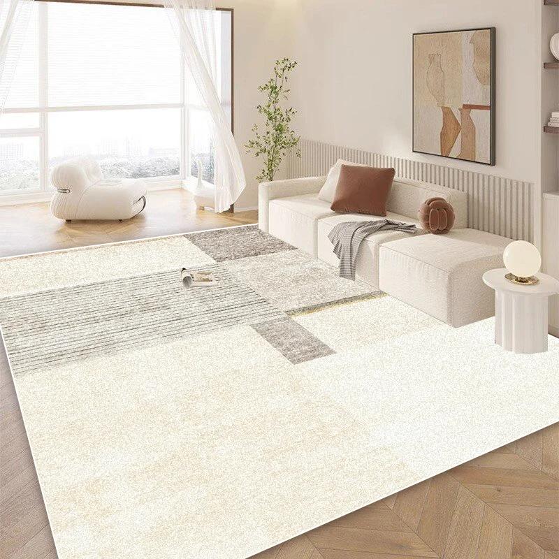 Modern Geometric Carpet Living Room Luxury Home Decoration Sofa Non-slip Large Area Rugs Cream Wind Bedroom Bedside Floor Mats