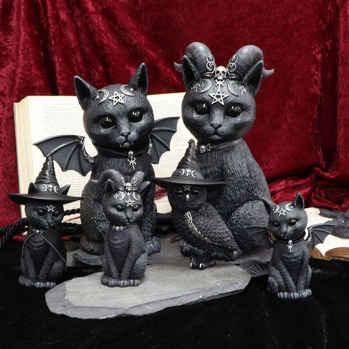 Objet décoratif - grindstore - malpuss winged occult cat - blanc - plastique - intérieur