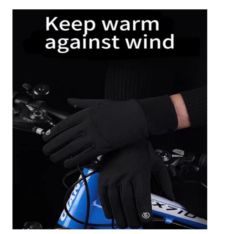 Winddichte & Wasserdichte Radhandschuhe, Dünnes Fleece, Lange Finger, 2 Farben, Anpassbares Logo