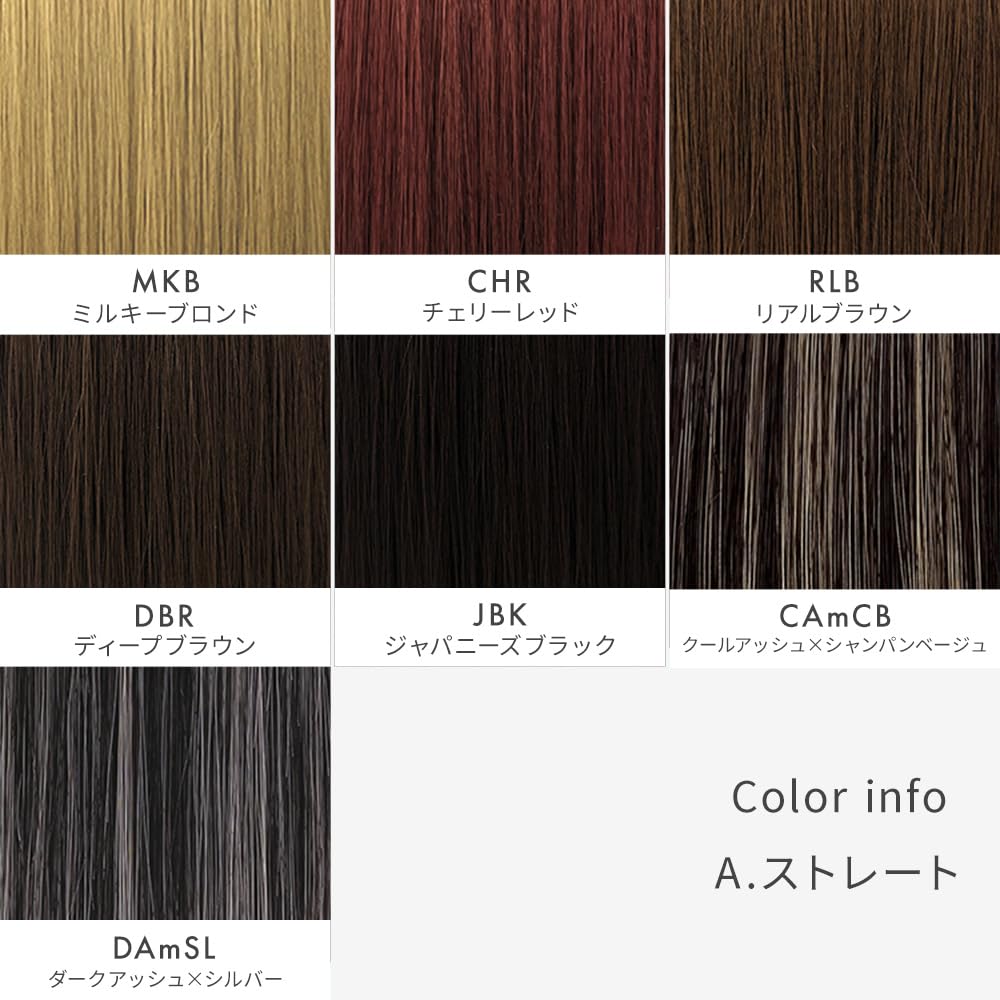 [Featured on Nippon Television's ZIP!] AQUADOLL Ponytail Ring Wig (2 Types), Pointed Wig, A. Straight Type, CHR. Cherry Red (wgt813-A-CHR)