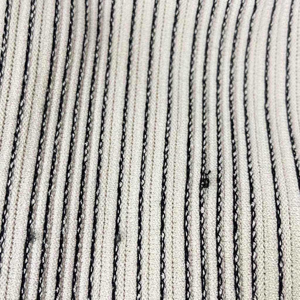 Giorgio Armani 6HAG09 AM30Z Beige Stripe 1B Collarless Knit Jacket Jacket 48 beigeUsed