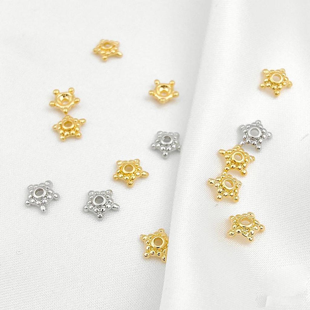 S925 Sterling Silver Flower Spacer Beads for DIY Necklace and Bracelet Jewelry