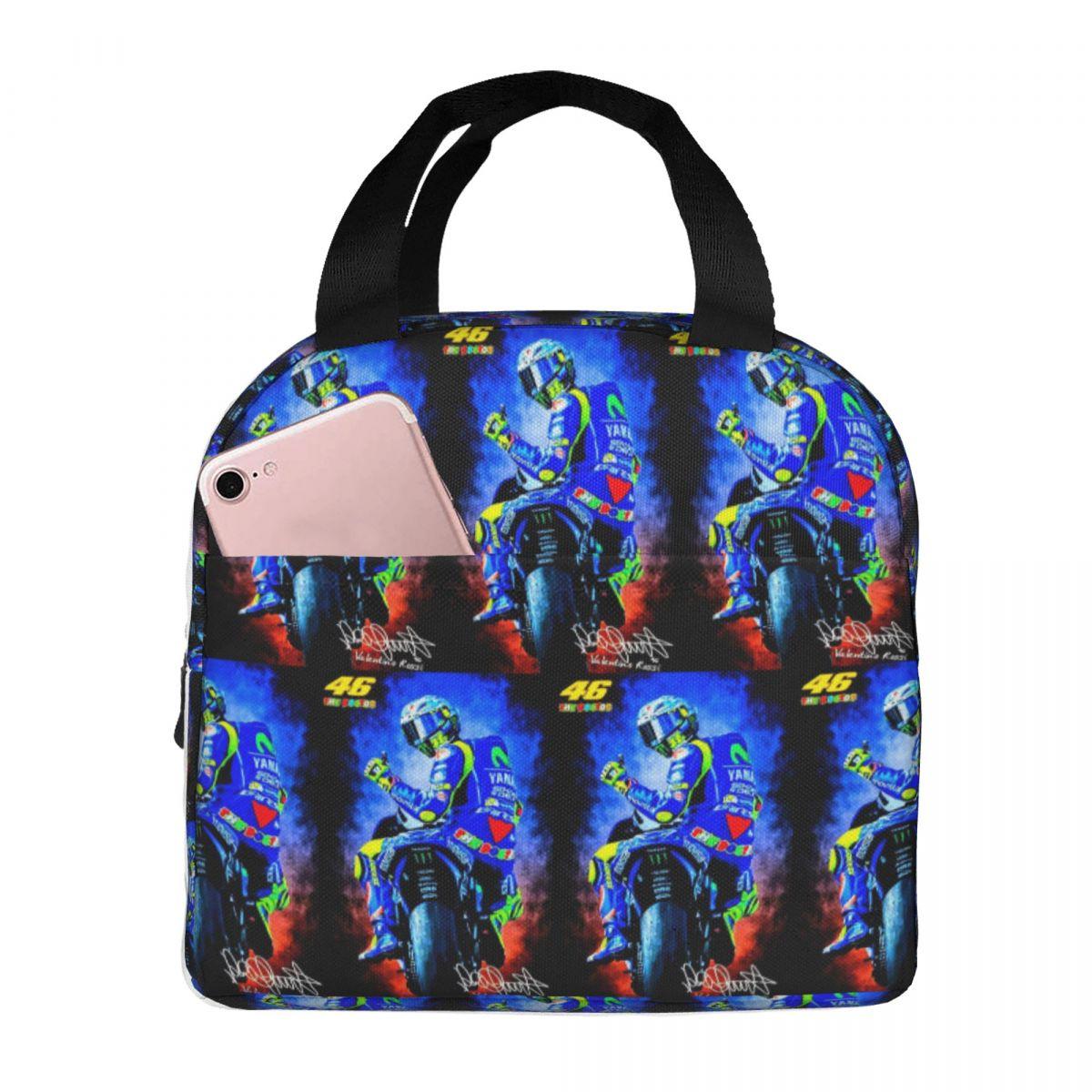 Motorcycle Racing Motor Rossi Insulated Lunch Bag for Women Children Portable Food Boxes Thermal Lunch Box Tote One Size