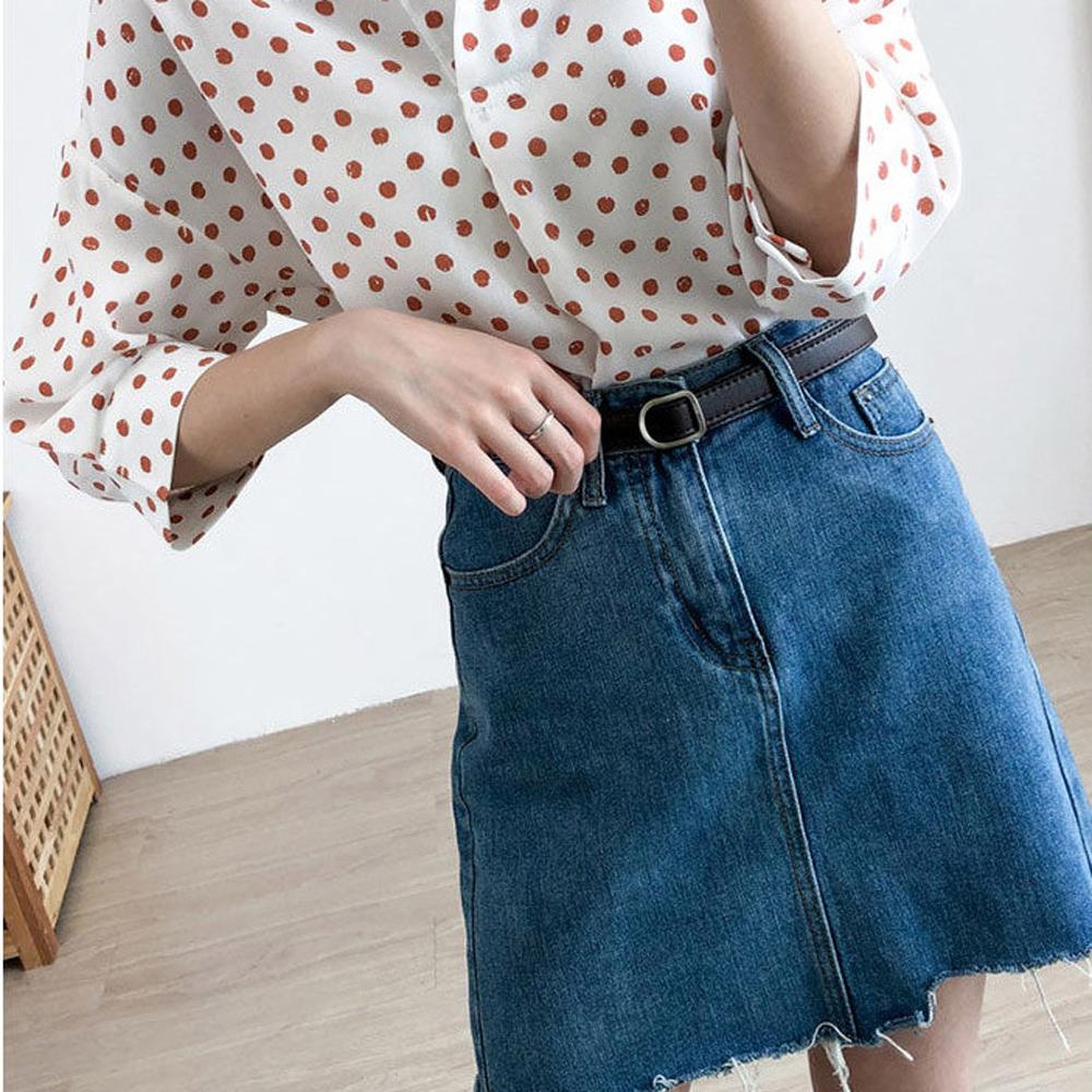 Fashion Gift Women Female New Designer Thin Belt PU Leather Belts Waist Strap No-hole Buckle