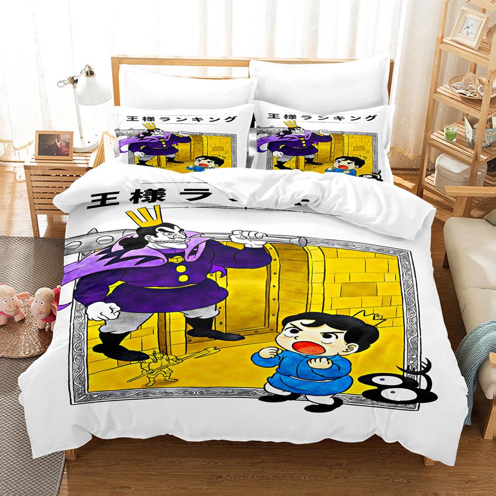 Cartoon Anime Ranking of Kings Bedding Sets 2Pcs With Zipper, 3D Printed Reversible Duvet Cover Set with Pillowcases 75*50cm