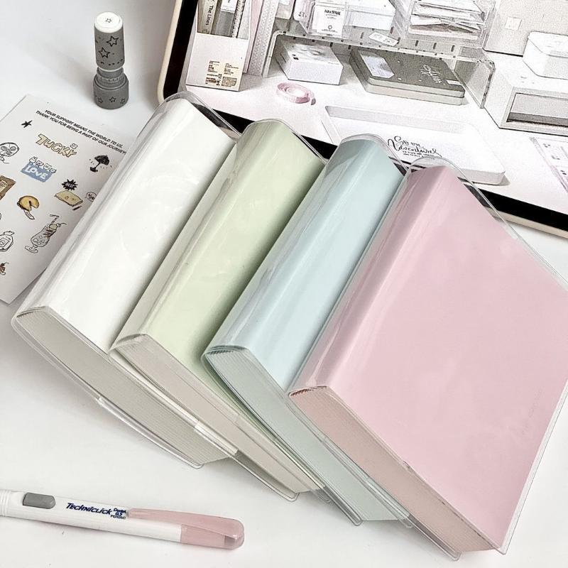 Macaron Verdicktes Notizbuch 400 Seiten Große Kapazität Transparente Kunststoffhülle Notizbuch Schüler Büro Schreibjournal