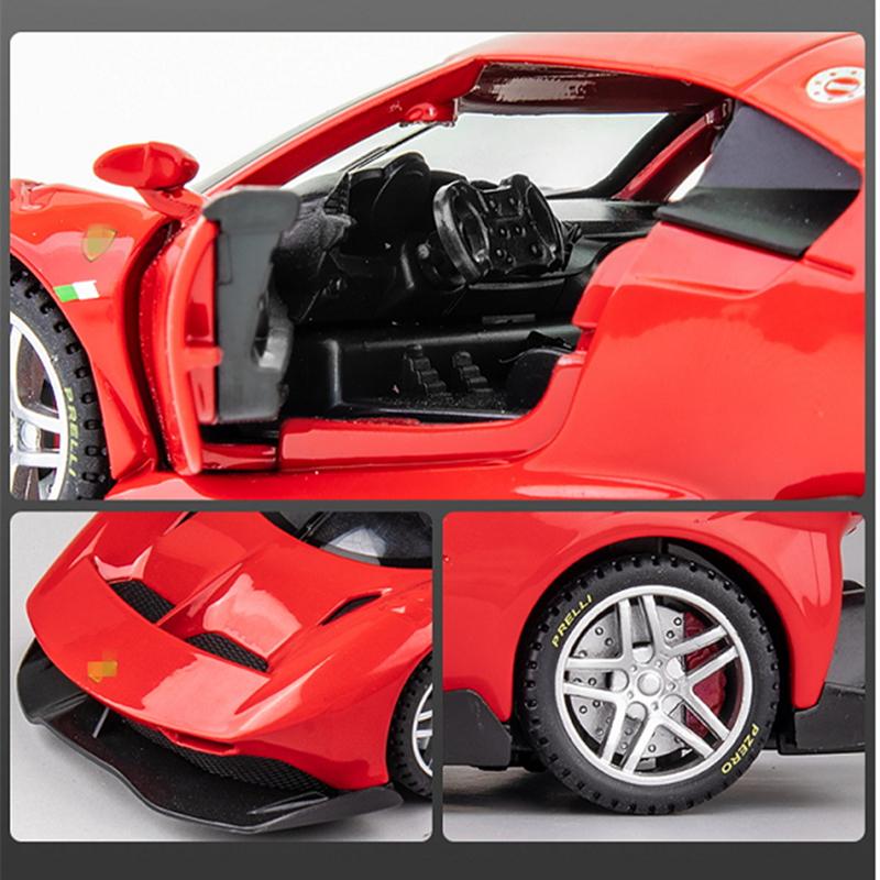 1/32 Laferrari  P80C Alloy Racing Car Model Diecast Metal Toy Sports Car Model Simulation Sound and Light Collection Children Gift