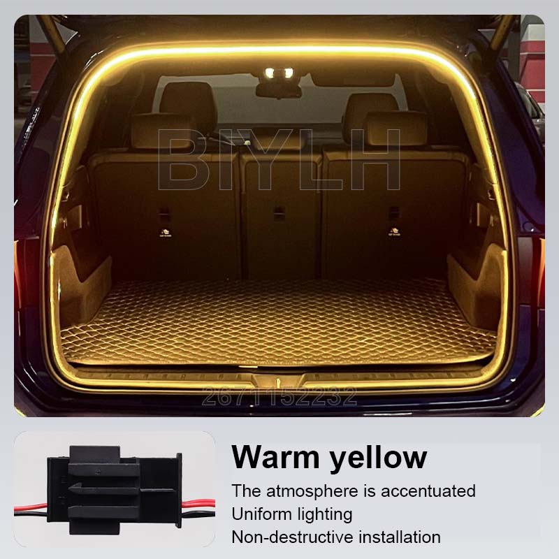 Car LED Atmosphere Light For Mercedes-Benz GLB Trunk Light Customized Tail Box Brightening Light Auto Interior Accessories GLA 2019-2022 теплый белый