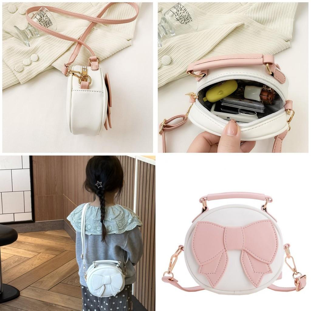 Trendy Kids Round Bag With Charming Bowknot Design Perfect For Daily Use