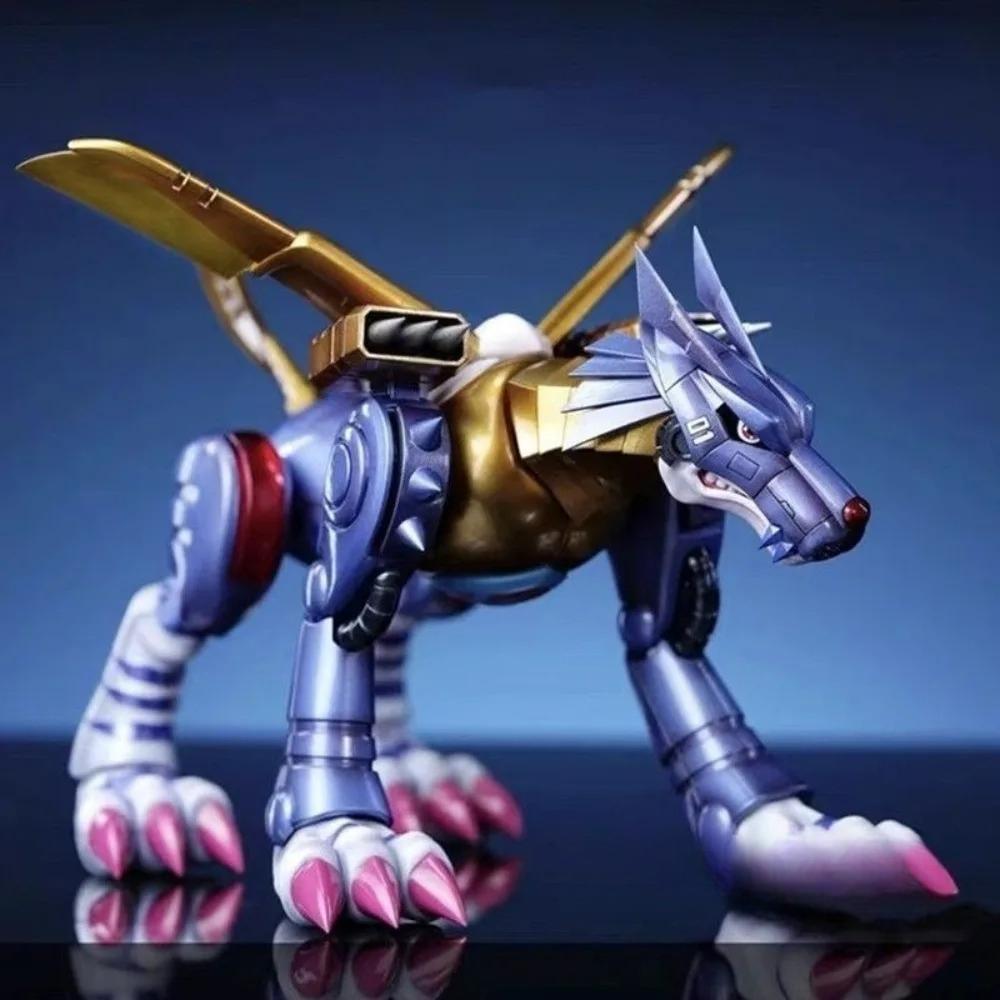 Figurine Anime Digimon Adventure Metal Garurumon 9cm Figurine d'Action PVC Modèle de Collection Jouets pour Enfants Cadeaux