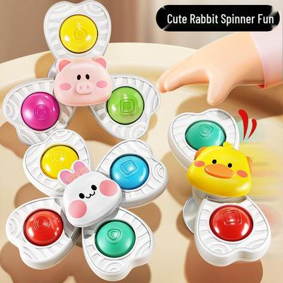 Toddler Cartoon Suction Cup Spinning Toy for High Chair – Edible, Educational, 0-1 Year Olds