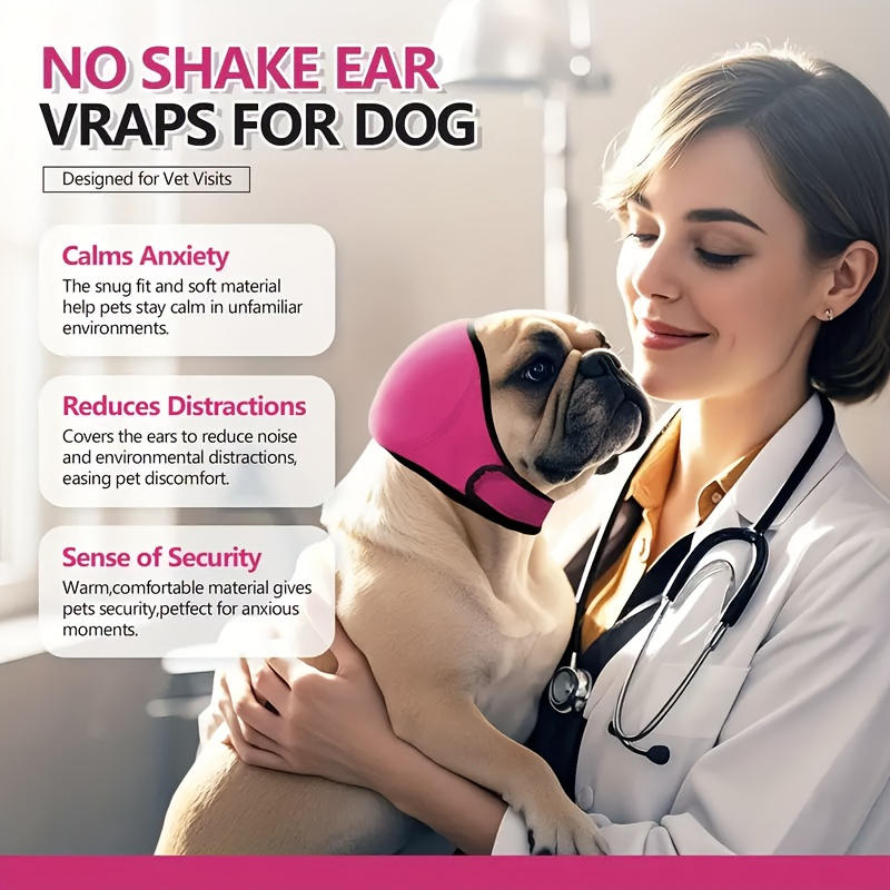 Dog Calming Hoodie Quiet Ears For Dogs Comfort Calming Hoodie Dog Ear Covers For Noise & Anxiety Relief Ear Wraps For Dog