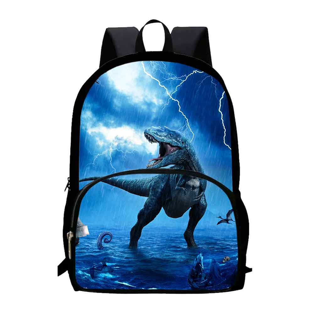 Dinosaur School Backpack for Grade 1-3 Cartoon School Bags for Boys Large Capacity Animal Prints Child Backpack